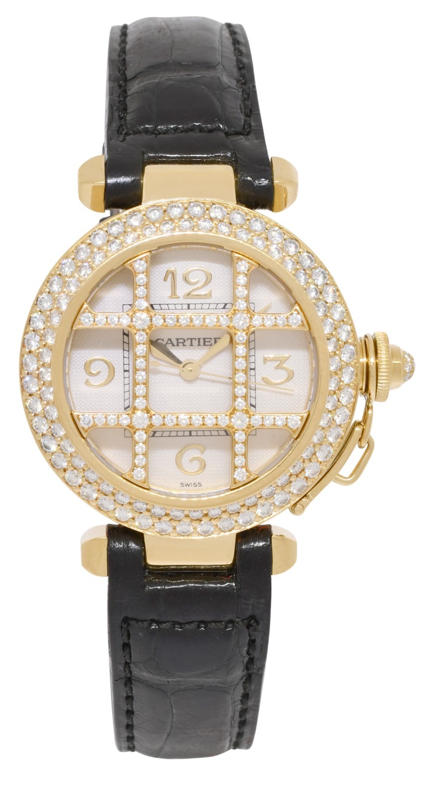 Cartier Pasha 18k Yellow Gold Diamond Grid/Bezel Ladies 32mm Watch 2399 Cartier Pasha 18k Yellow Gold Diamond Grid/Bezel Ladies 32mm Watch 2399