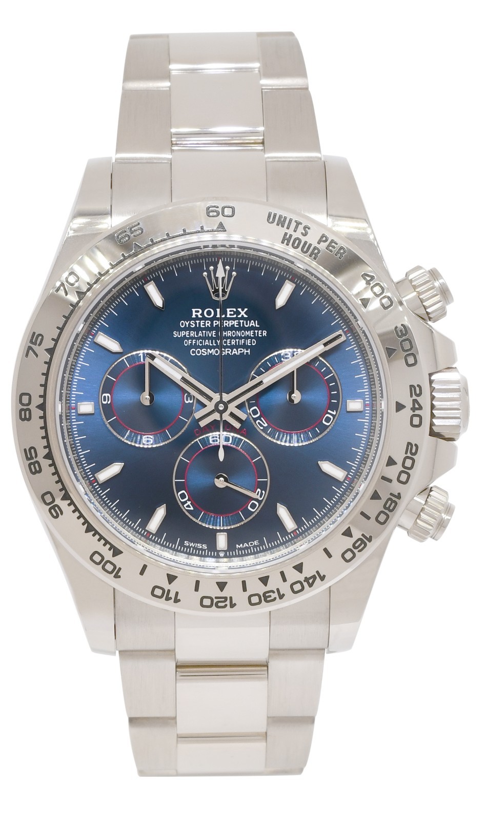 Rolex Daytona Chronograph 18k White Gold Blue Dial 40mm Watch B/P '25 126509