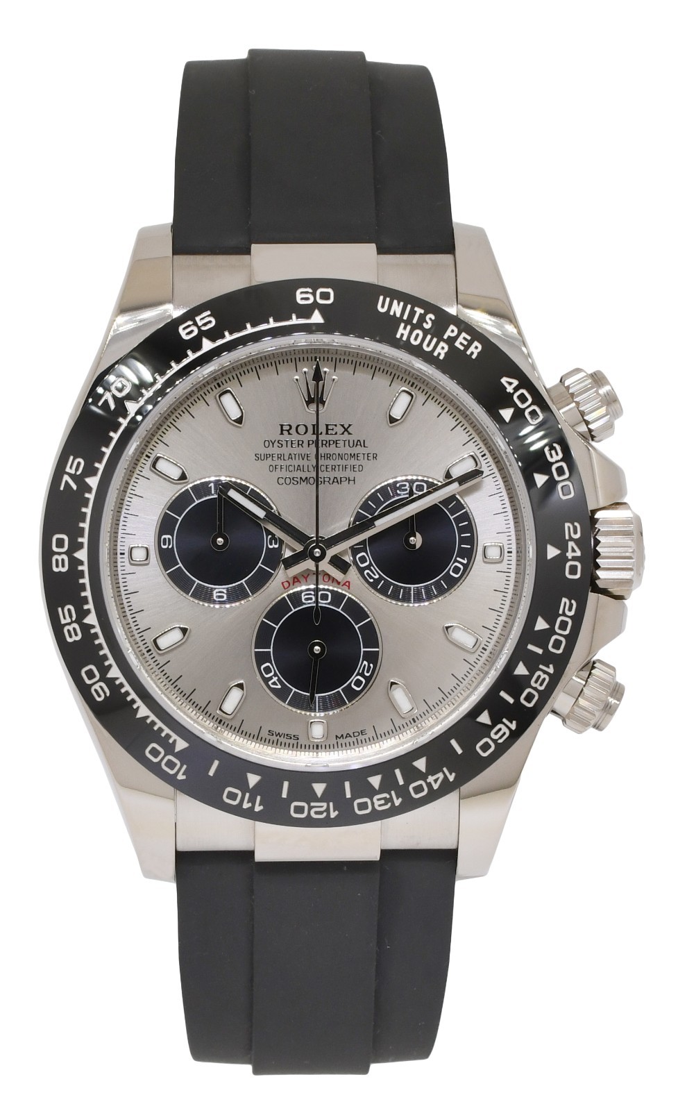 Rolex Daytona Chronograph 18k WG Grey Dial Oysterflex Watch '23 B/P 116519