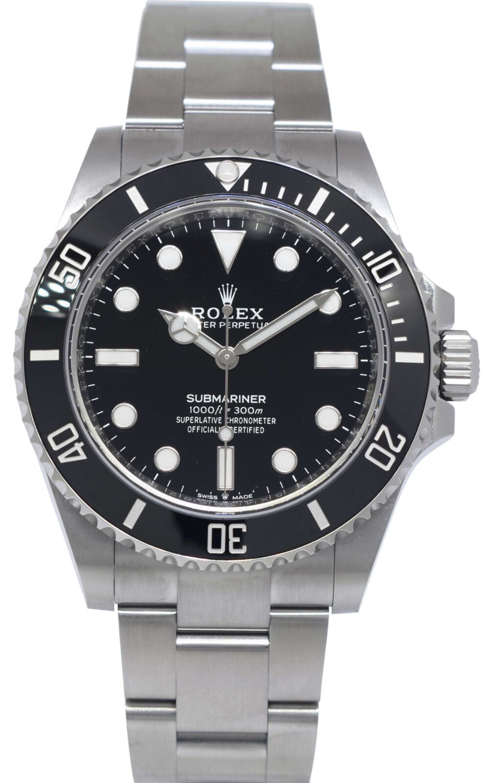 Rolex Submariner No Date Steel Black Ceramic Mens 41mm Watch +Card '23 124060