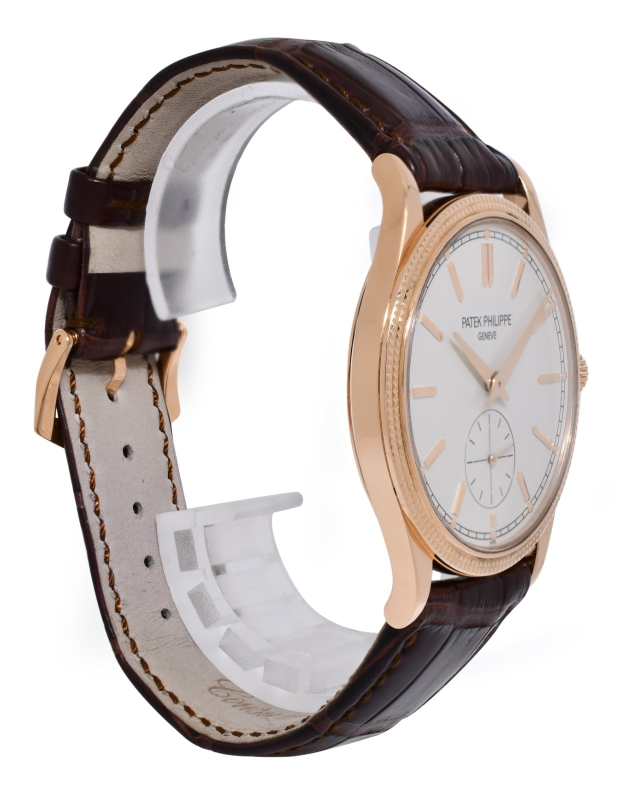 Patek Philippe Calatrava 6119 Rose Gold Silver Dial Mens 39mm Manual Watch 6119R