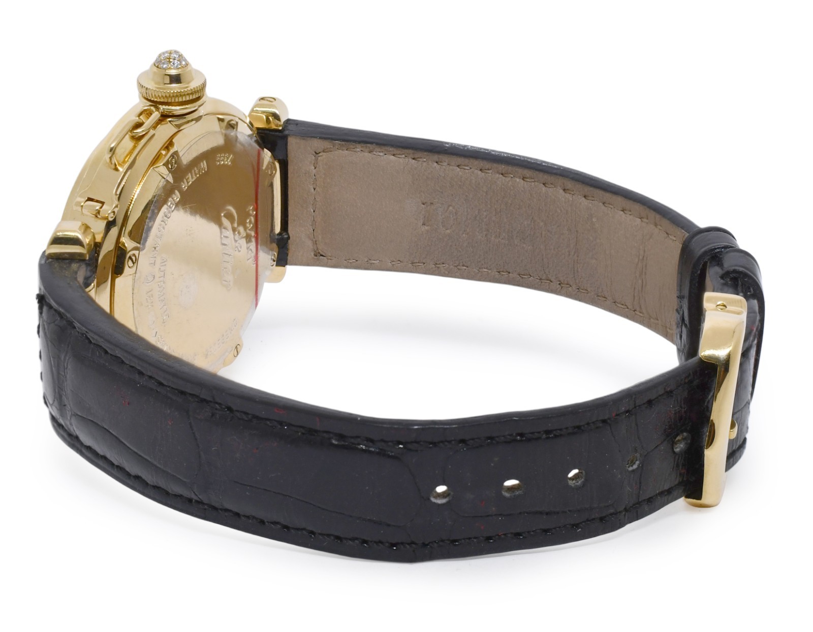 Cartier Pasha 18k Yellow Gold Diamond Grid/Bezel Ladies 32mm Watch 2399