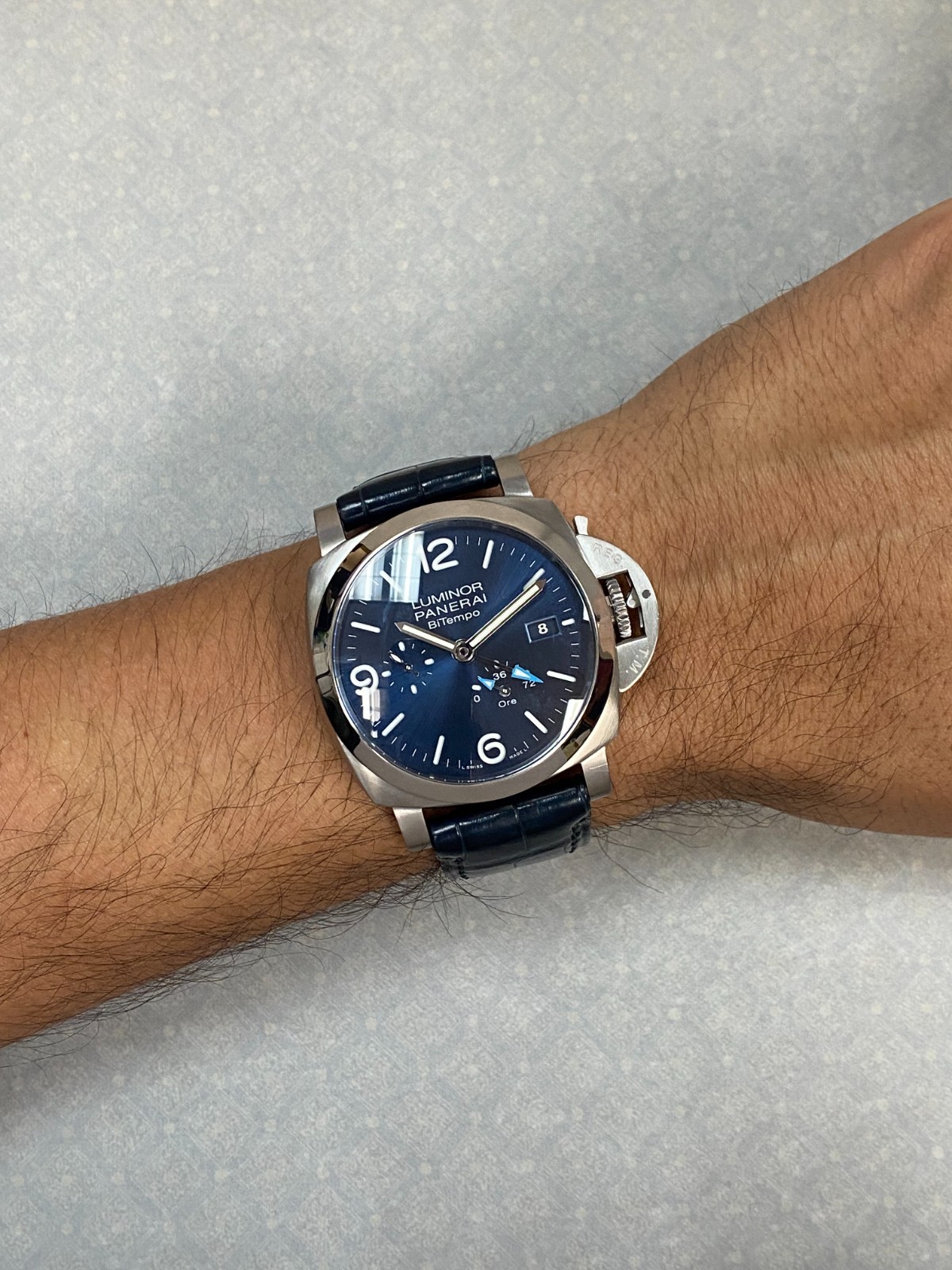 Panerai Luminor PAM 1361 BiTempo GMT Steel Blue Dial 44mm Watch PAM01361
