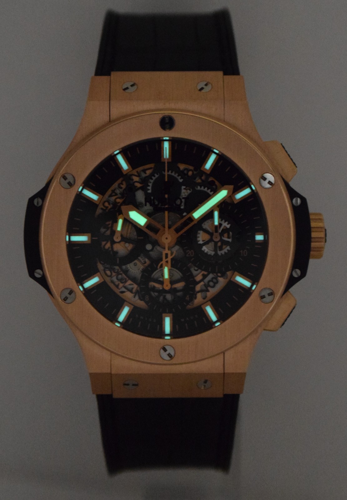 Hublot Big Bang Aero Bang 18k Rose Gold Skeleton 44mm Watch B/P 311.PX.1180.GR Hublot Big Bang Aero Bang 18k Rose Gold Skeleton 44mm Watch B/P 311.PX.1180.GR