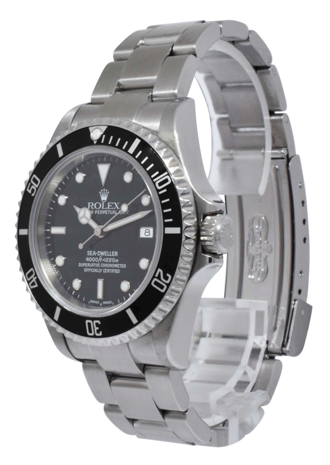 Rolex Sea-Dweller Date Stainless Steel Black Dial/Bezel Mens 40mm Watch F 16600