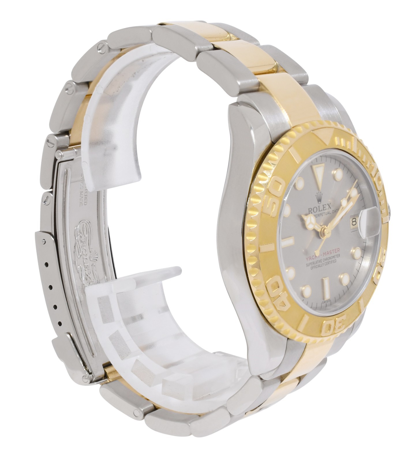 Rolex Yacht-Master 18k Yellow Gold/Steel Slate Dial Ladies 35mm Watch Y 68623