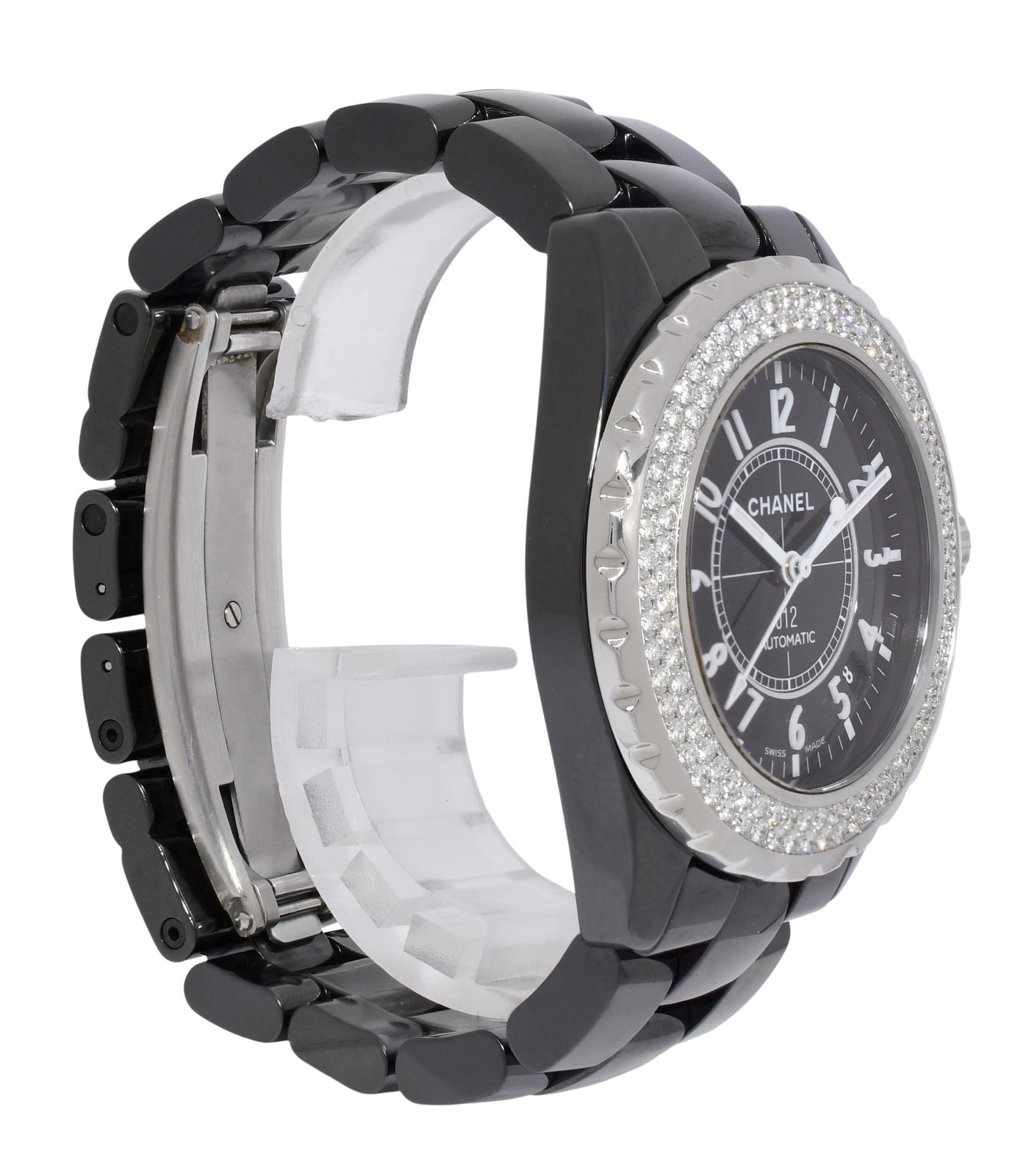 Chanel J12 Black Ceramic & Diamond Bezel Ladies 38mm Automatic Watch