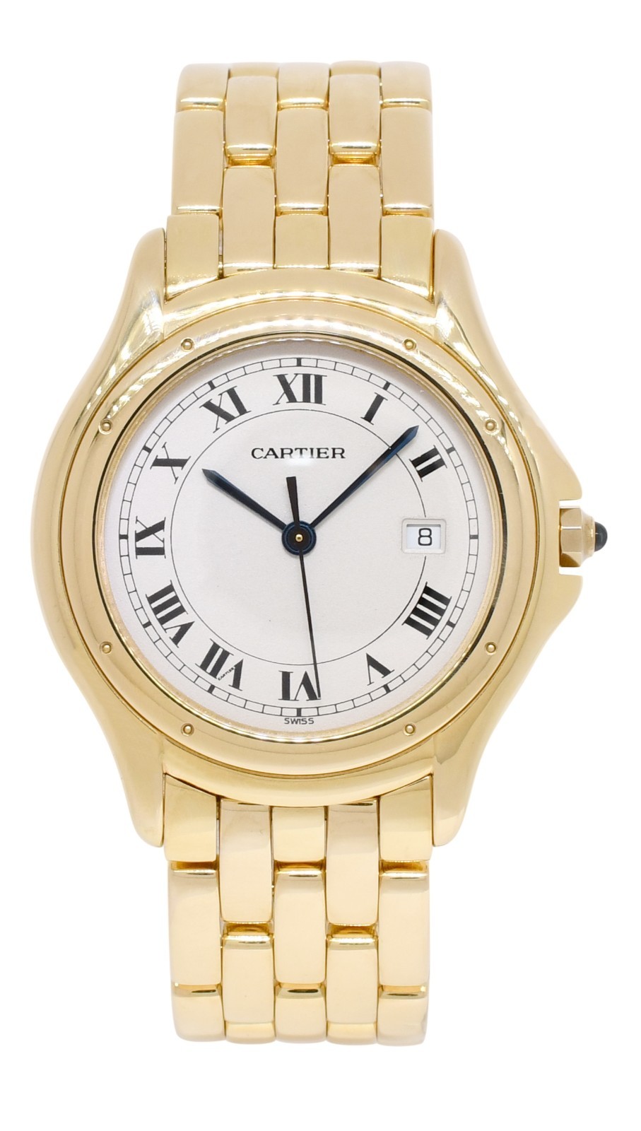 Cartier Cougar Panthere 18k Yellow Gold Ladies 33mm Quartz Watch B/P 887904