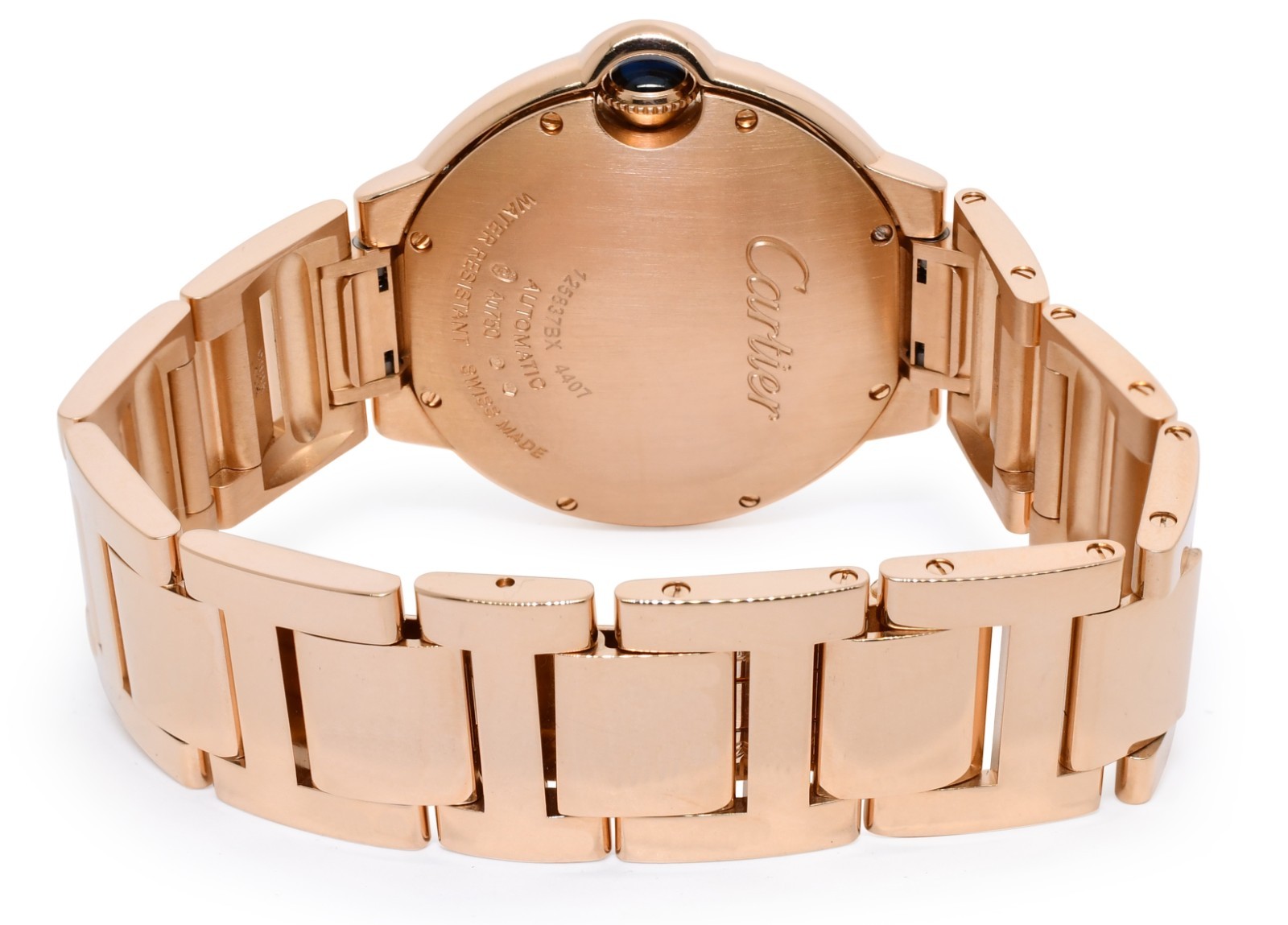 Cartier Ballon Bleu 36mm 18k Rose Gold Diamond Bezel Watch WJBB0067 4407