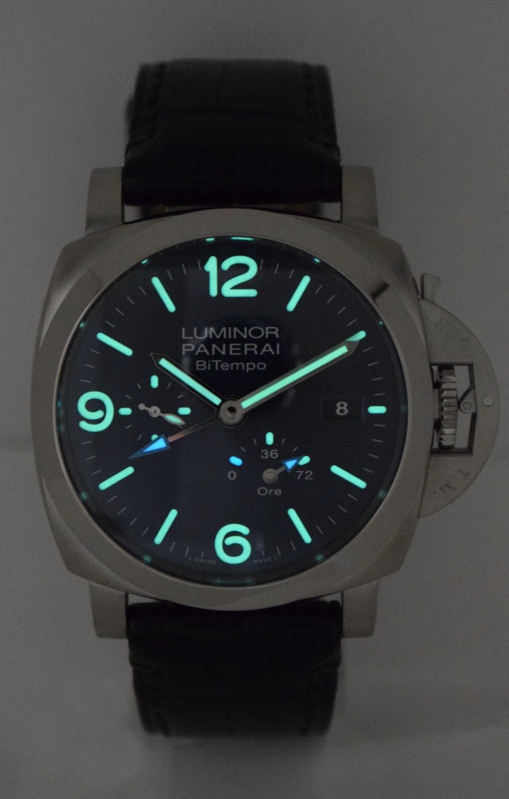 Panerai Luminor PAM 1361 BiTempo GMT Steel Blue Dial 44mm Watch PAM01361
