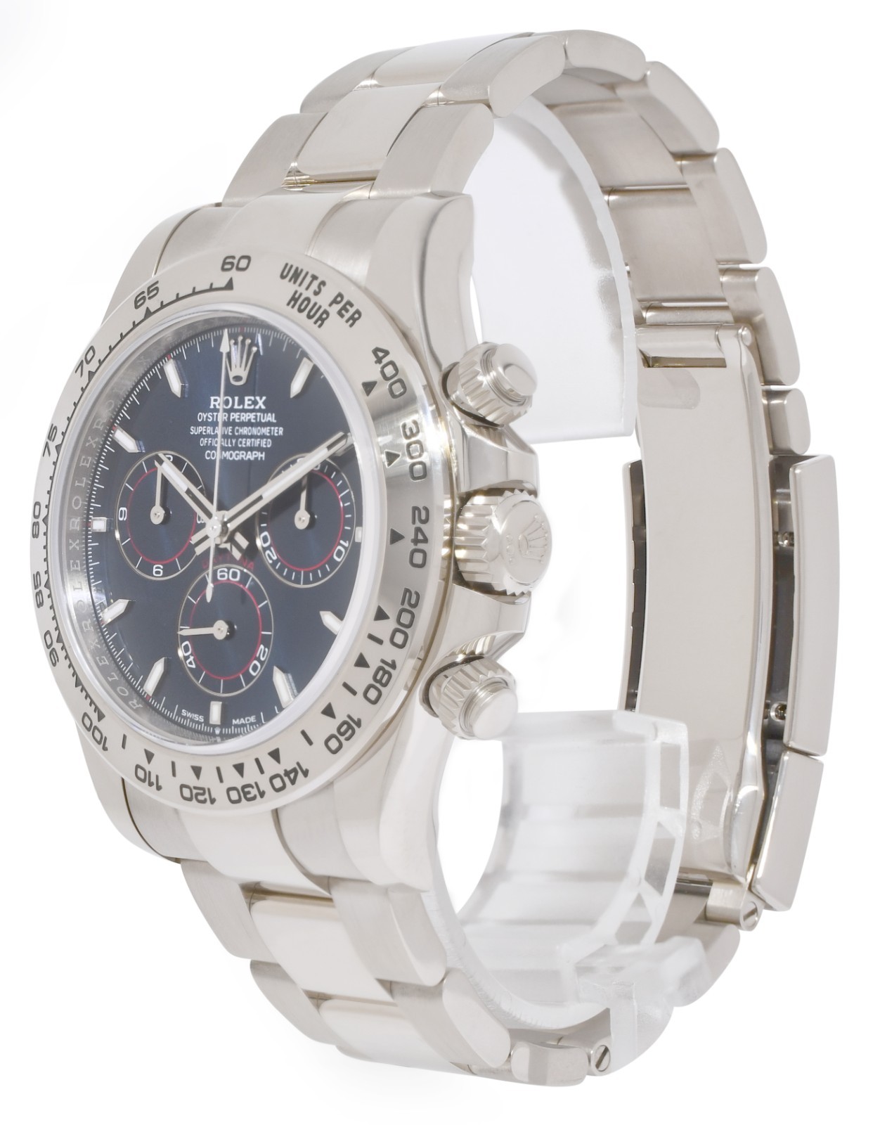 Rolex Daytona Chronograph 18k White Gold Blue Dial 40mm Watch B/P '25 126509