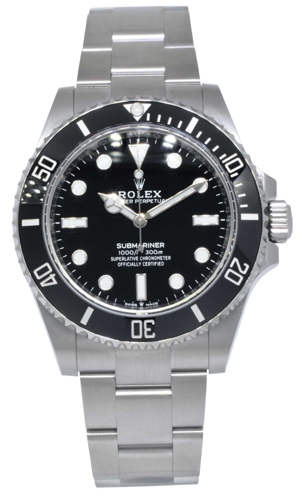 Rolex Submariner No Date Steel Black Ceramic Mens 41mm Watch +Card '23 124060
