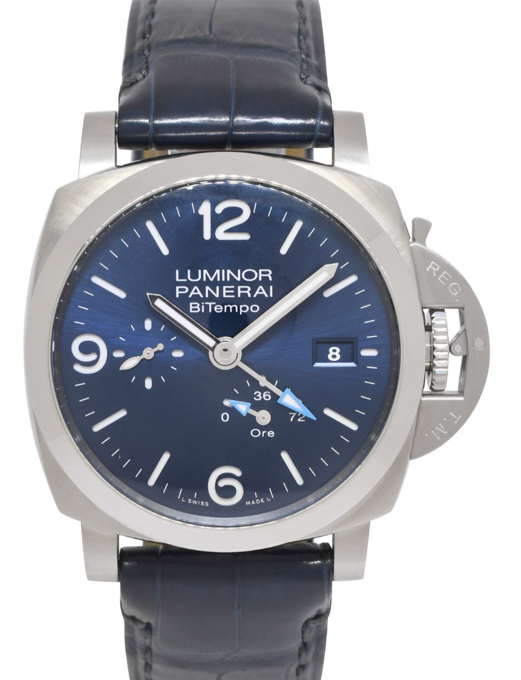Panerai Luminor PAM 1361 BiTempo GMT Steel Blue Dial 44mm Watch PAM01361 Panerai Luminor PAM 1361 BiTempo GMT Steel Blue Dial 44mm Watch PAM01361