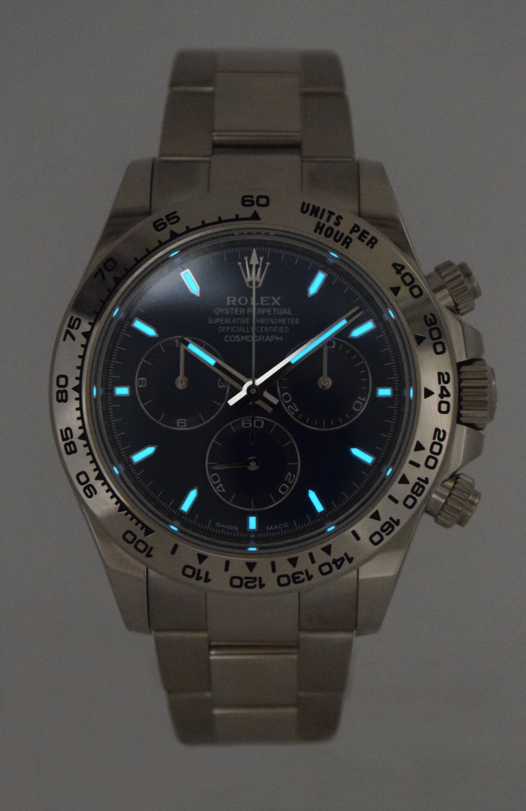 Rolex Daytona Chronograph 18k White Gold Blue Dial 40mm Watch B/P '25 126509
