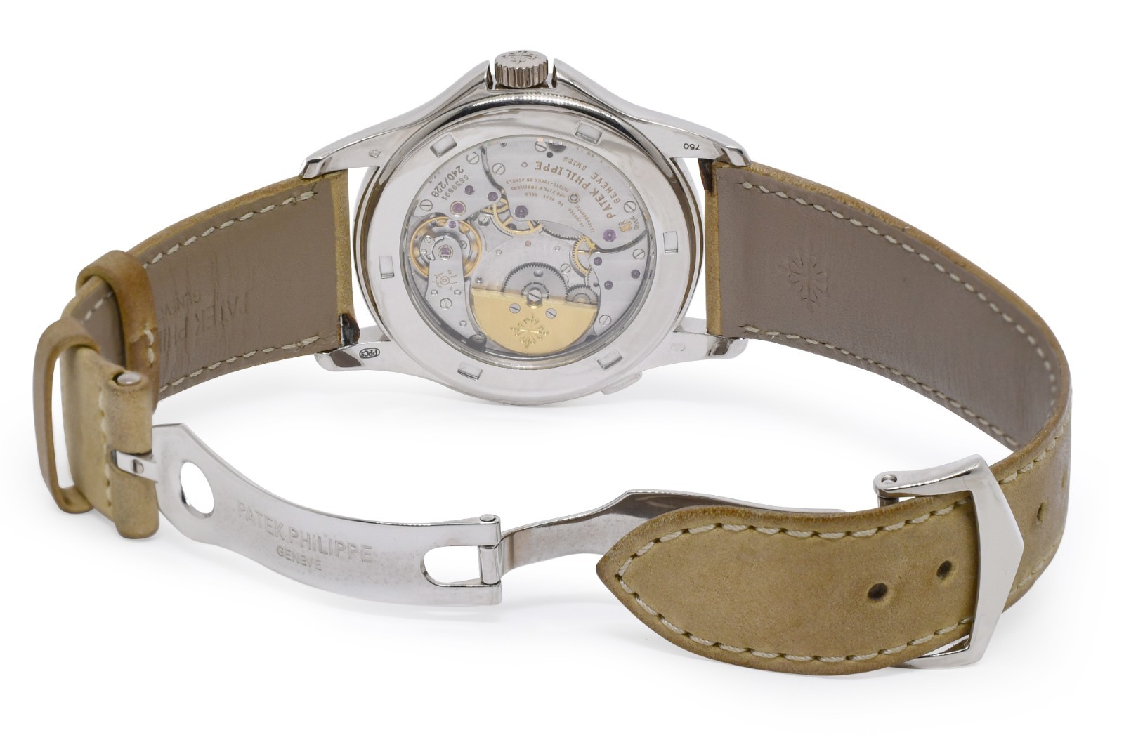 Patek Philippe World Time 18K WG Complications Mens 39.5mm Watch +Archive 5130G