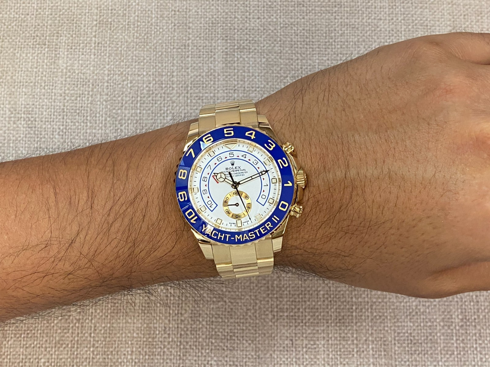 Rolex Yacht-Master II 18k Yellow Gold Blue Ceramic Bezel  B/P '23 116688