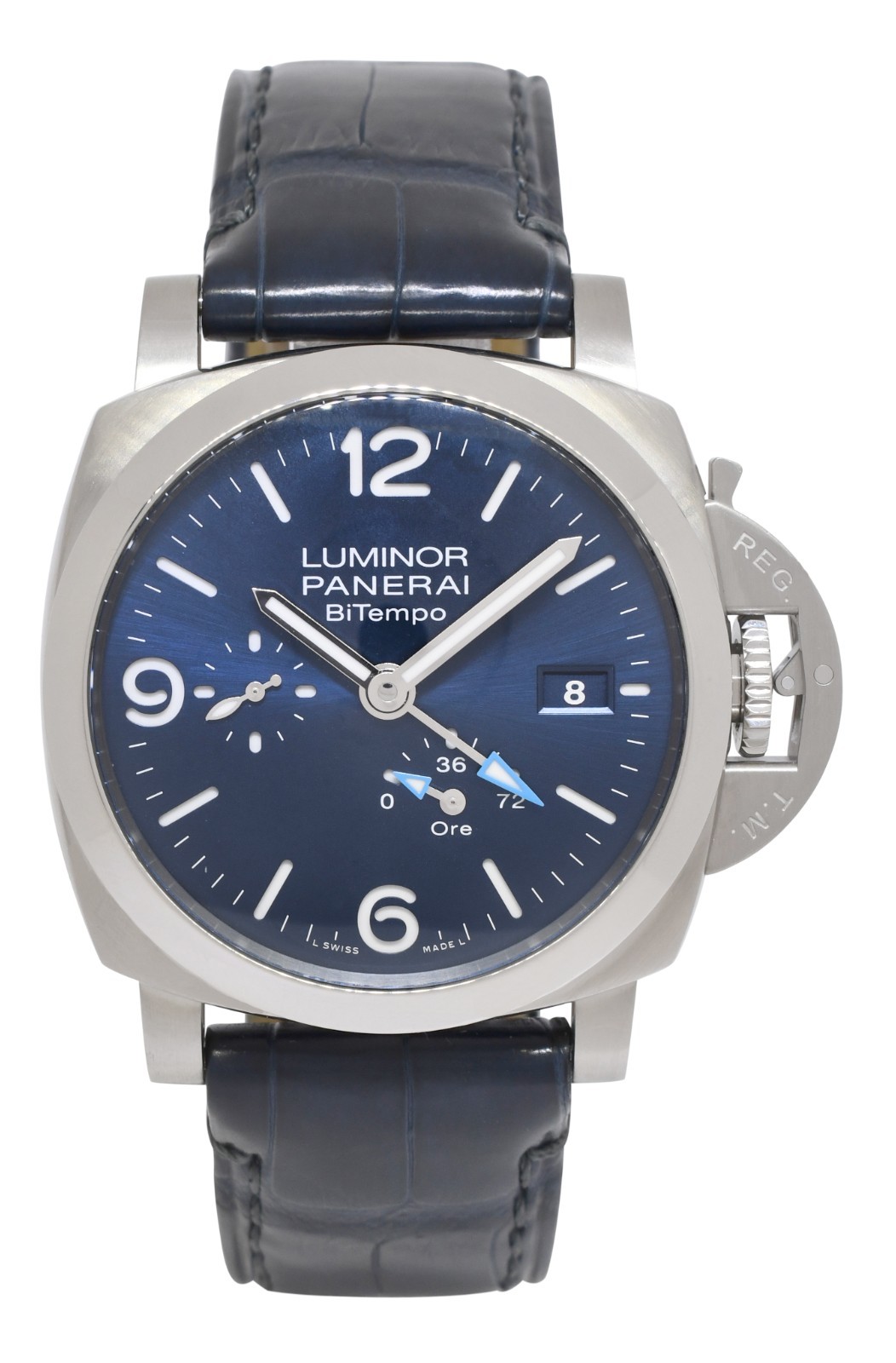 Panerai Luminor PAM 1361 BiTempo GMT Steel Blue Dial 44mm Watch PAM01361