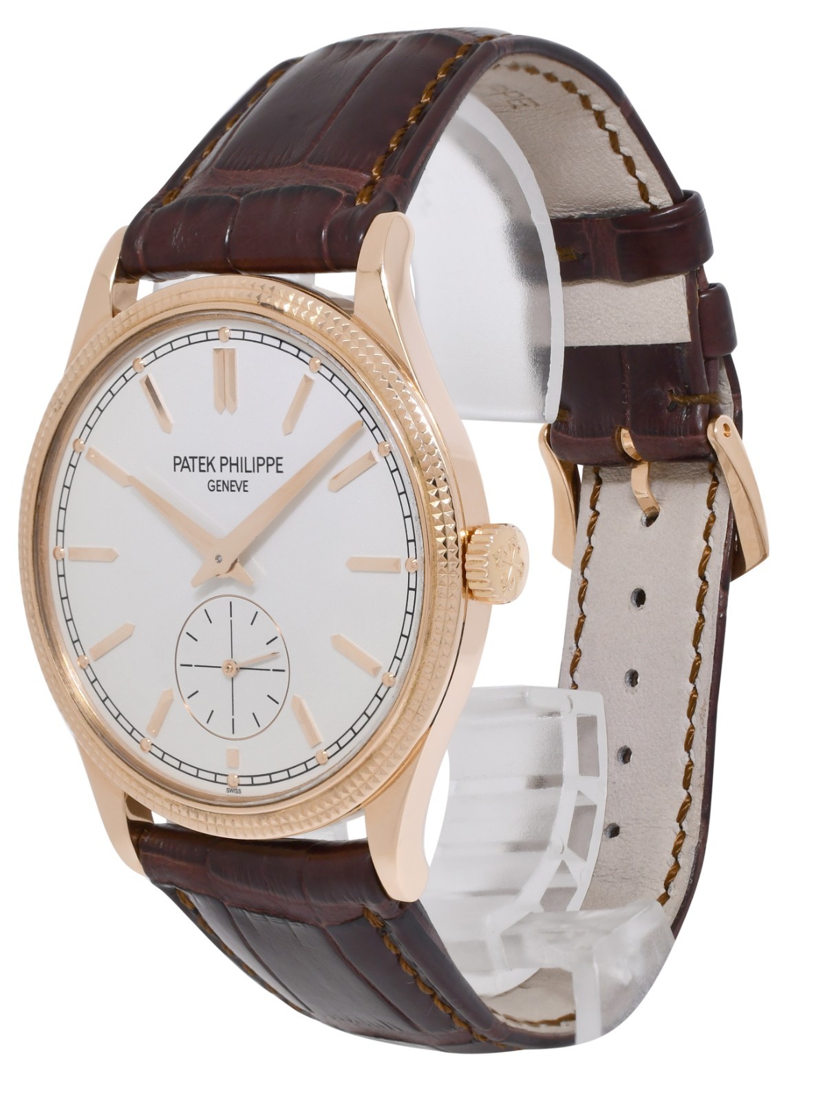 Patek Philippe Calatrava 6119 Rose Gold Silver Dial Mens 39mm Manual Watch 6119R