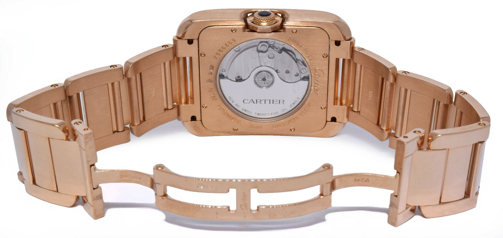 Cartier Tank Anglaise 18k Rose Gold Large Mens Watch Box/Papers W5310002 3504