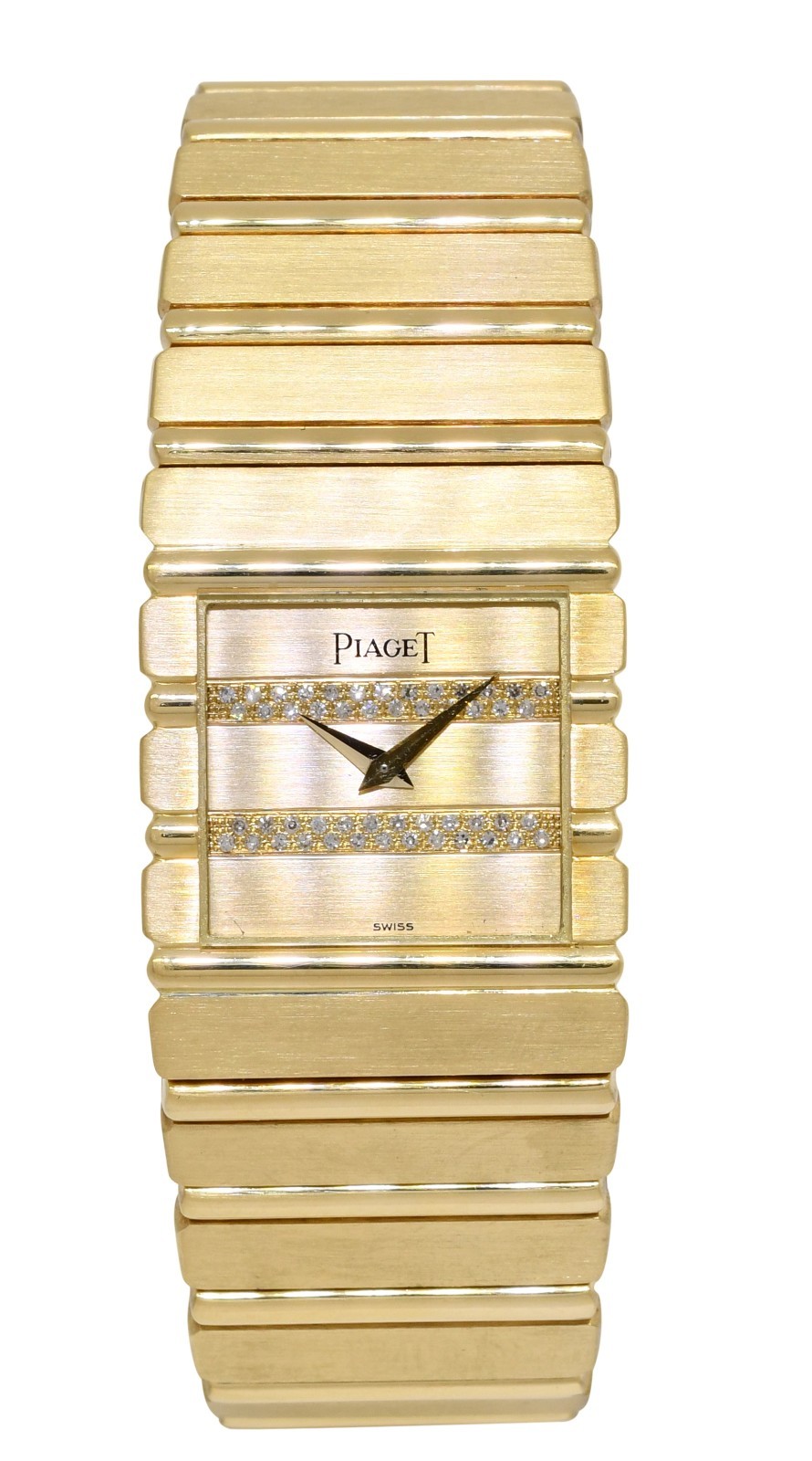 Piaget Polo 18k Yellow Gold & Diamond Mens 25mm Quartz Dress Watch 7131 C 701