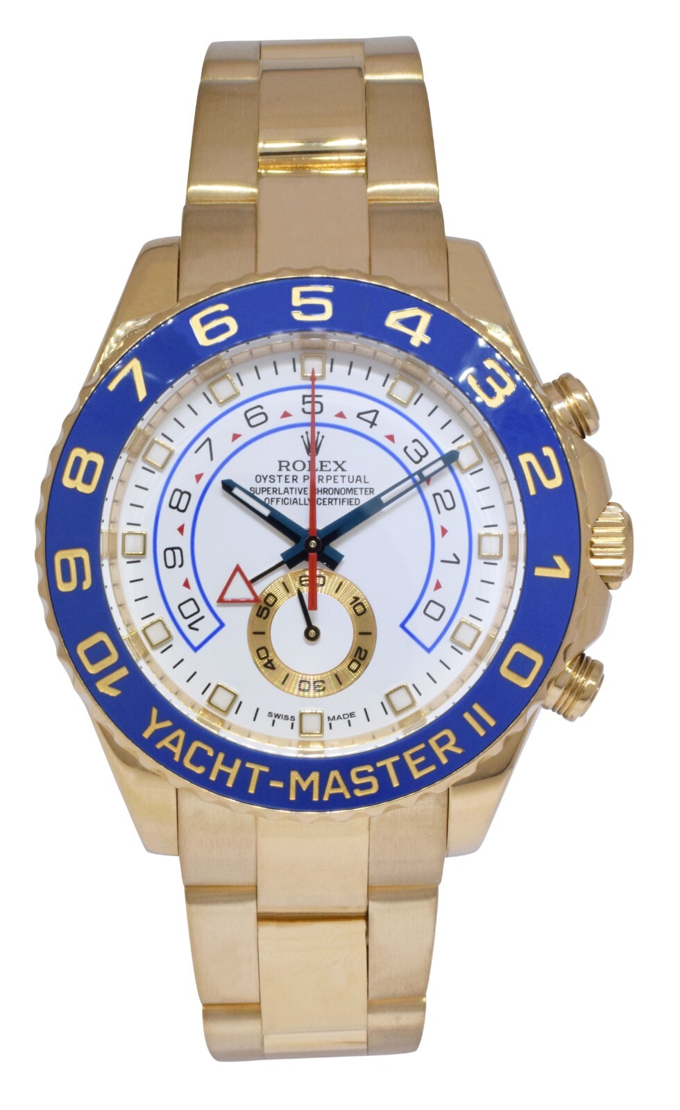 Rolex Yacht-Master II Yellow Gold & Blue Ceramic 44mm Watch +Papers '14 116688