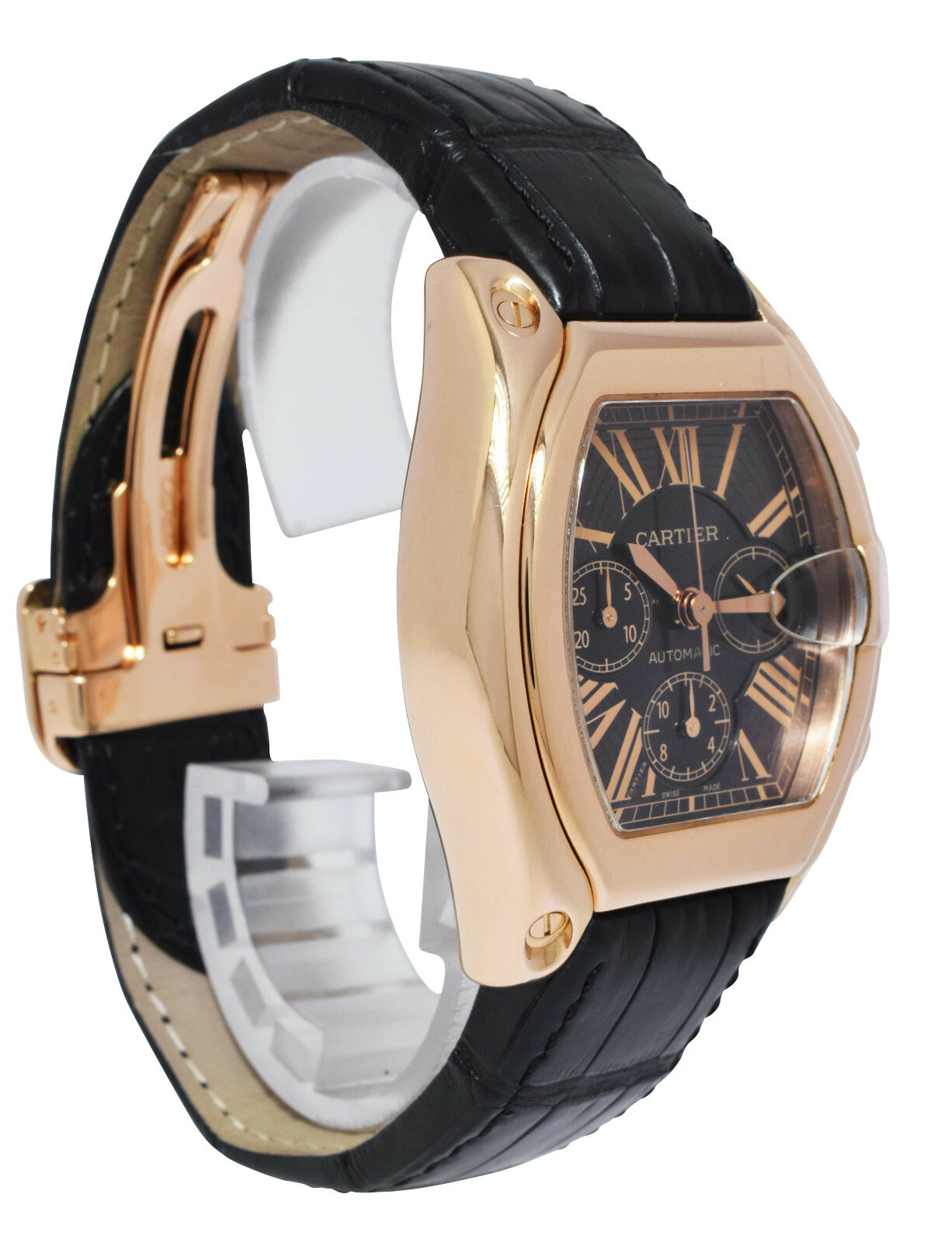 Cartier Roadster XL Chronograph 18k Rose Gold Brown Dial Men Watch W62042Y5 2848