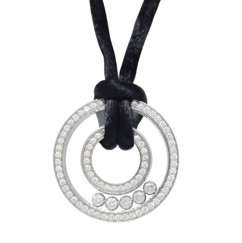 Chopard Happy Diamonds 18k White Gold Diamond Circles Pendant Necklace Chopard Happy Diamonds 18k White Gold Diamond Circles Pendant Necklace