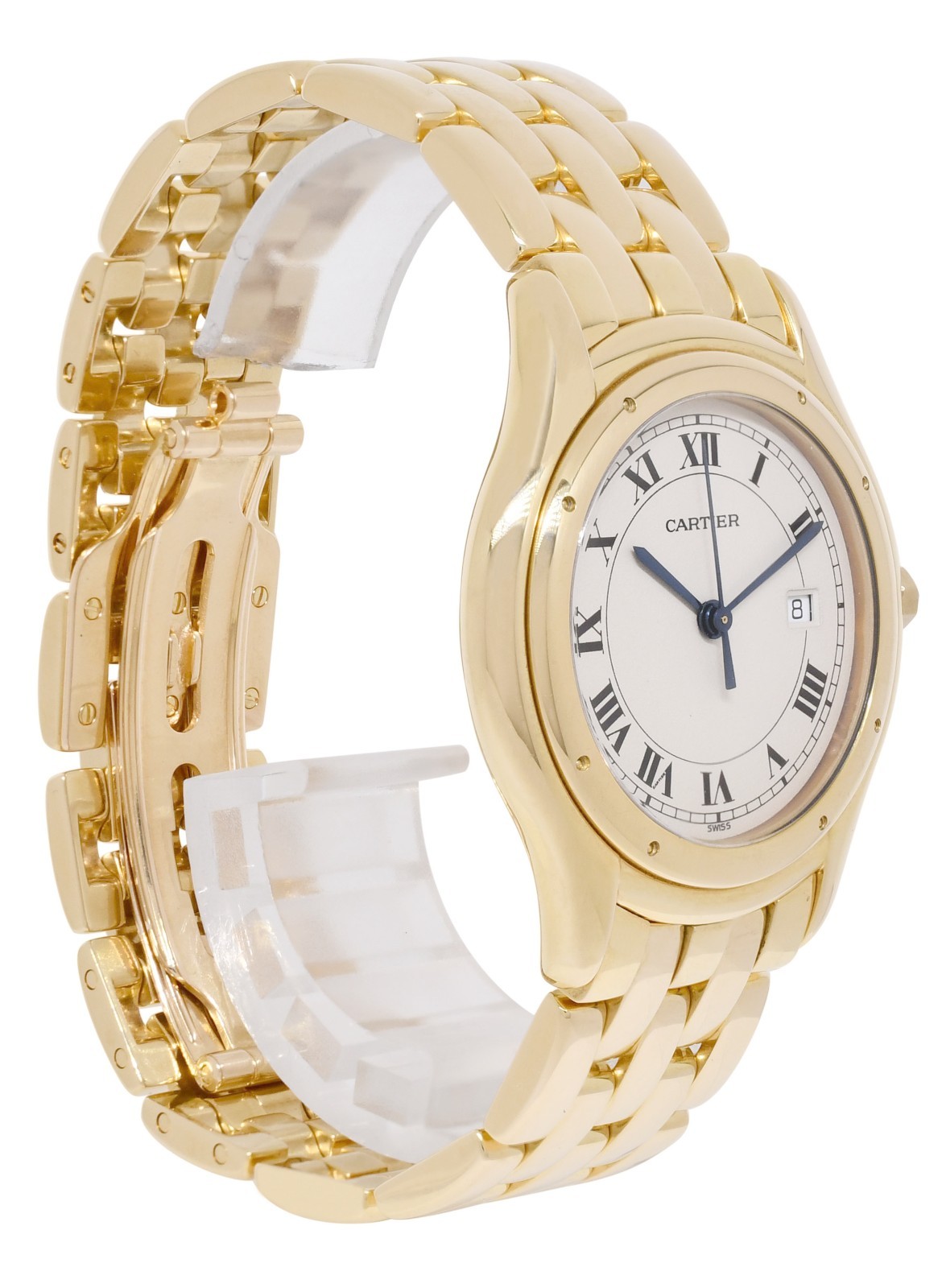 Cartier Cougar Panthere 18k Yellow Gold Ladies 33mm Quartz Watch B/P 887904
