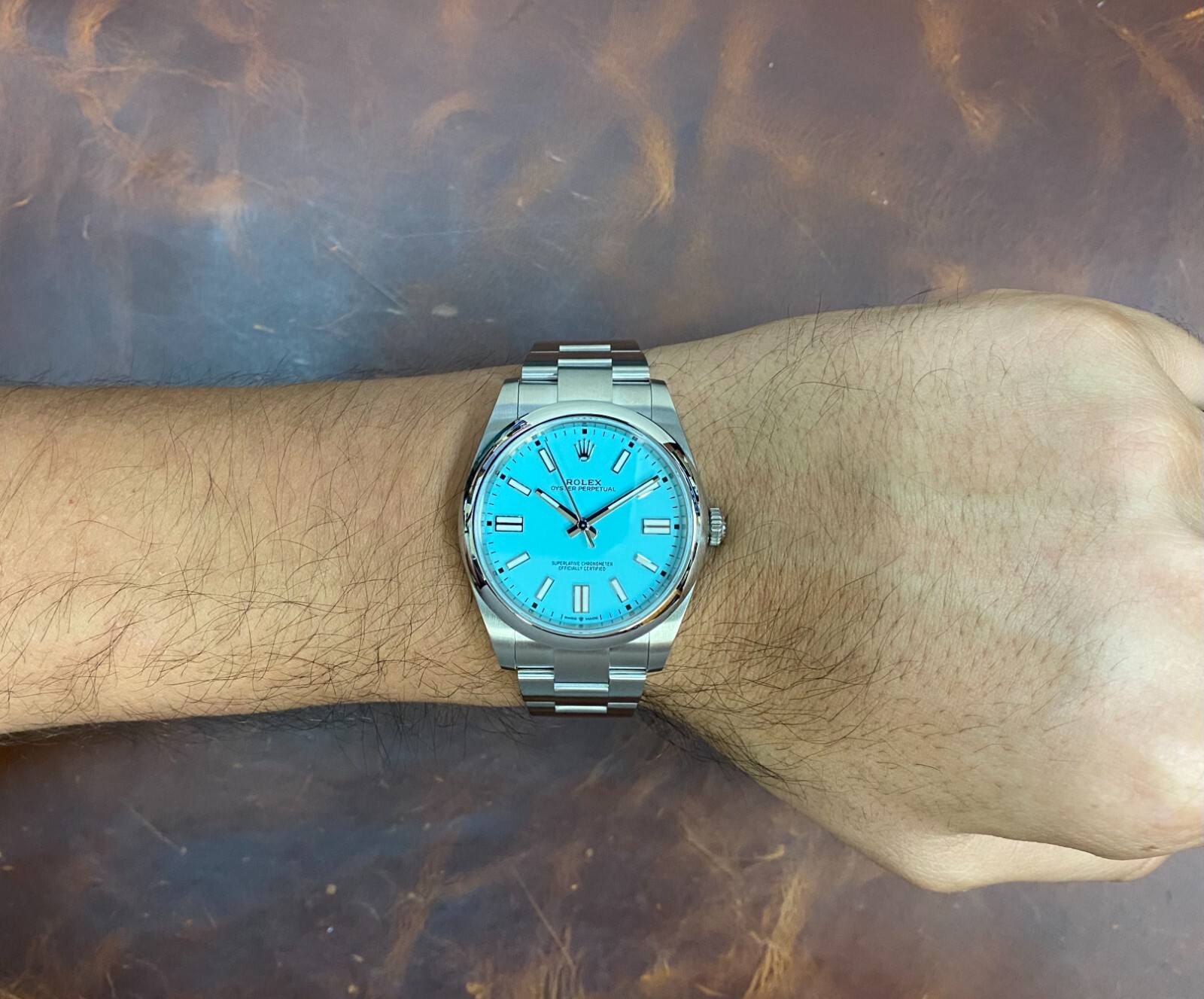 Rolex Oyster Perpetual 41 Steel Turquoise Dial Mens Watch Box/Papers '21 124300
