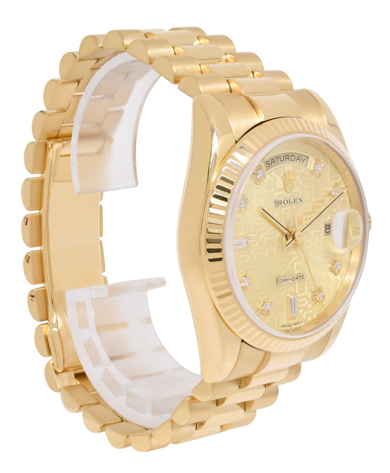 Rolex Day-Date President Yellow Gold Jubilee Diamond Dial 36mm Watch Y 118238