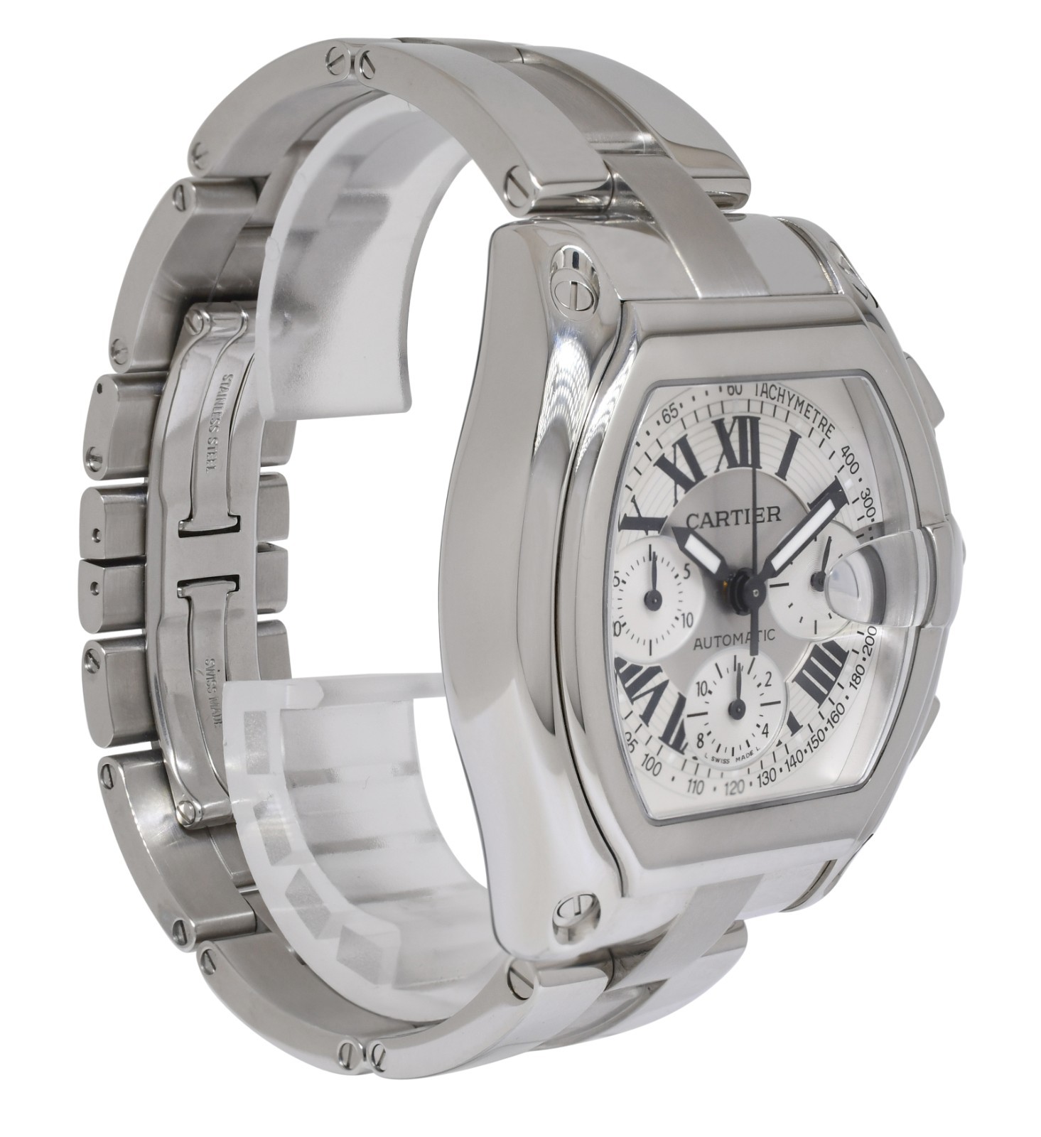 Cartier Roadster XL Chronograph Steel Silver Dial Automatic Watch W62006X6 2618