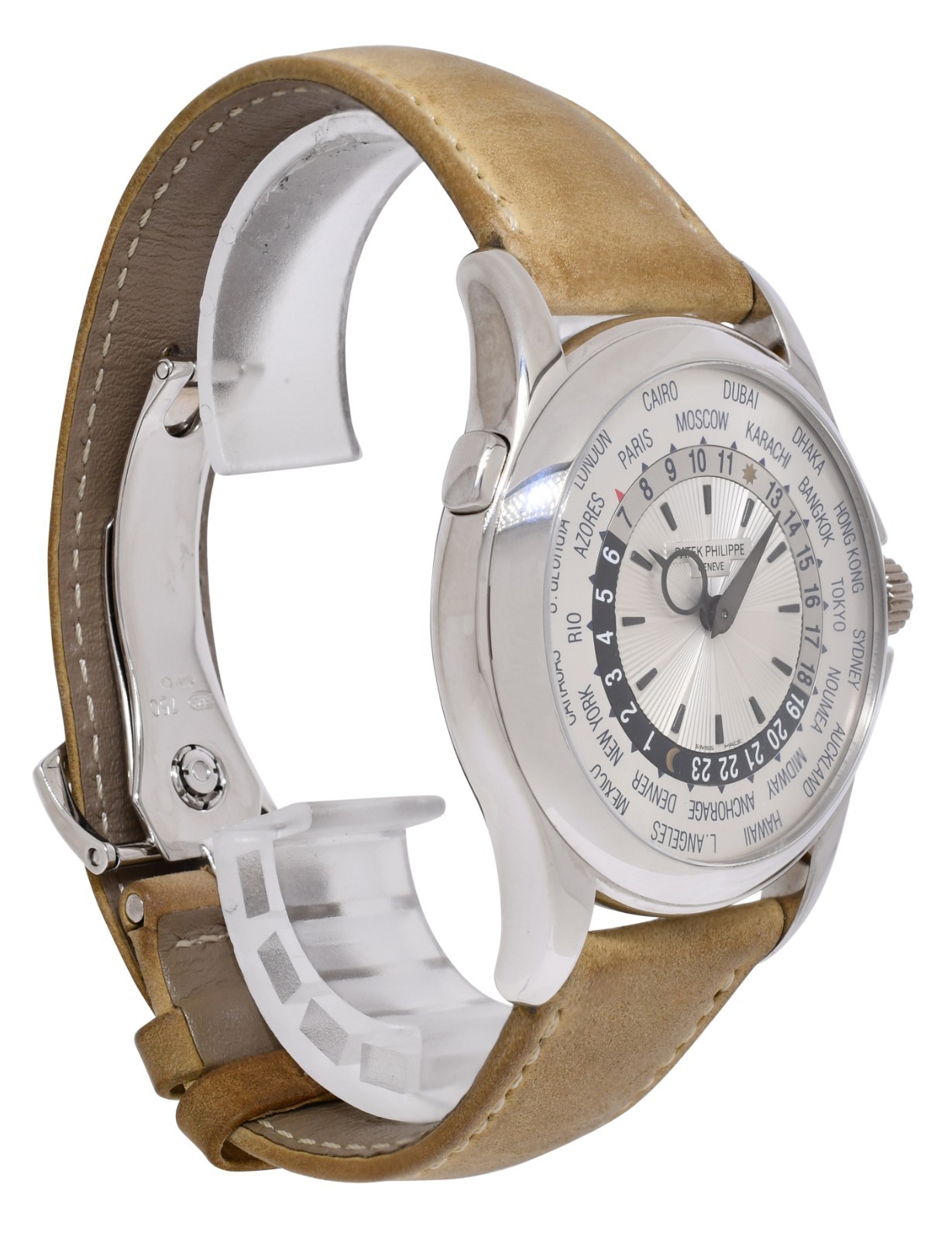 Patek Philippe World Time 18K WG Complications Mens 39.5mm Watch +Archive 5130G