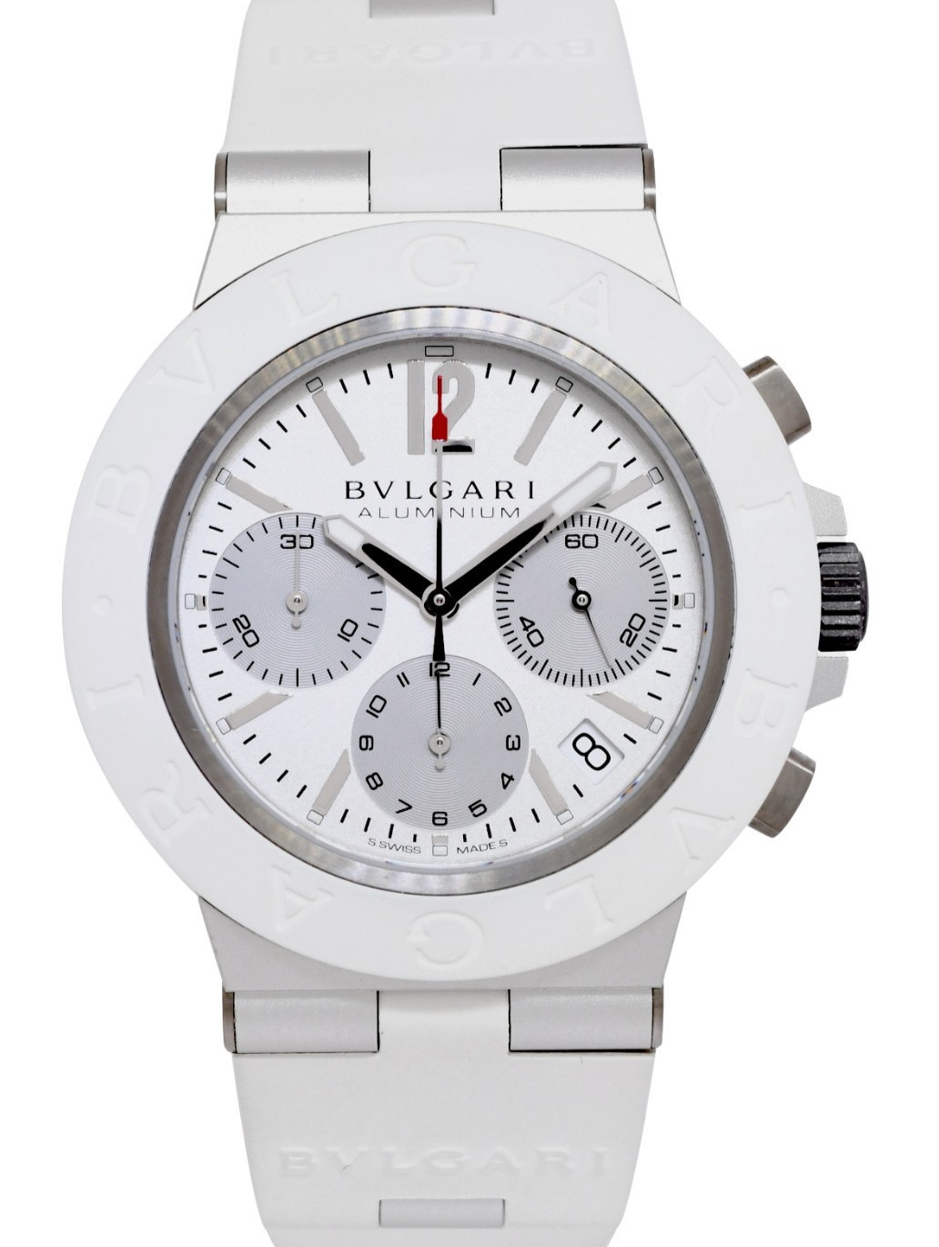 Bvlgari Bvlgari Chronograph Aluminum White 40mm Automatic Watch B/P '25 BB40ATCH Bvlgari Bvlgari Chronograph Aluminum White 40mm Automatic Watch B/P '25 BB40ATCH