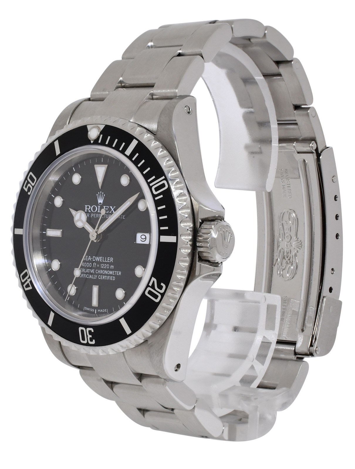 Rolex Sea-Dweller Date Stainless Steel Black Dial/Bezel Mens 40mm Watch Y 16600