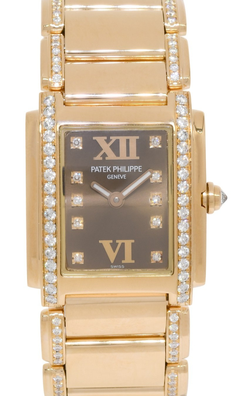 Patek Philippe Twenty-4 18k Rose Gold & Diamond Chocolate Ladies Watch 4908/30R Patek Philippe Twenty-4 18k Rose Gold & Diamond Chocolate Ladies Watch 4908/30R