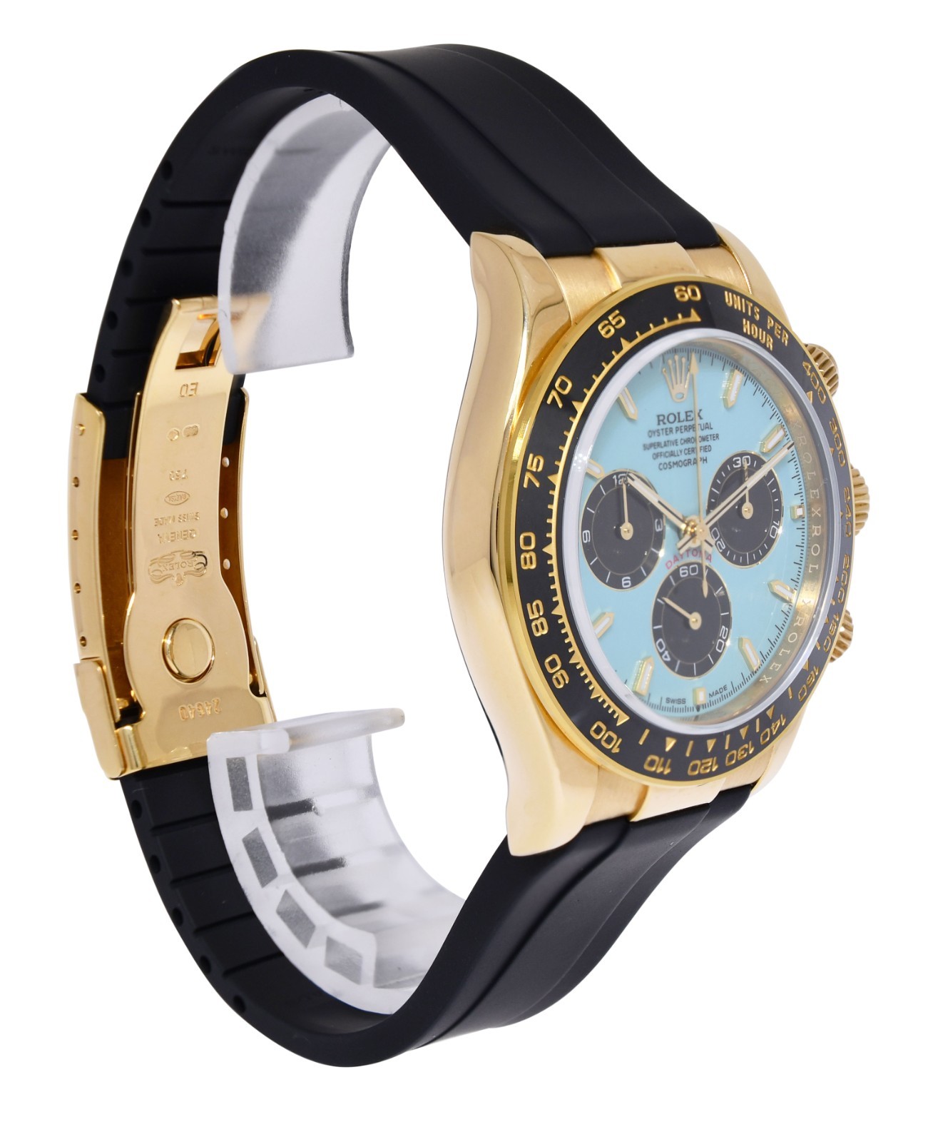 Rolex Daytona Chronograph 18k YG CUSTOM Turquoise Dial 40mm Watch D 116518