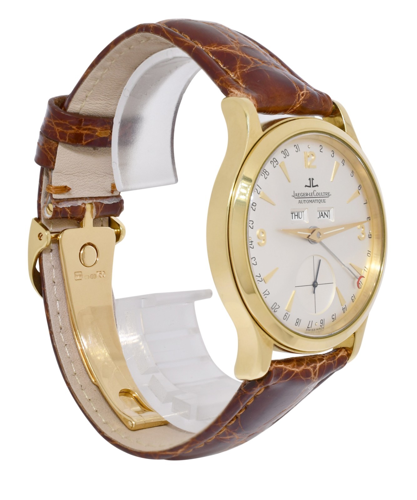 Jaeger LeCoultre Master Control Triple Calendar 18k Yellow Gold Watch 140.1.87