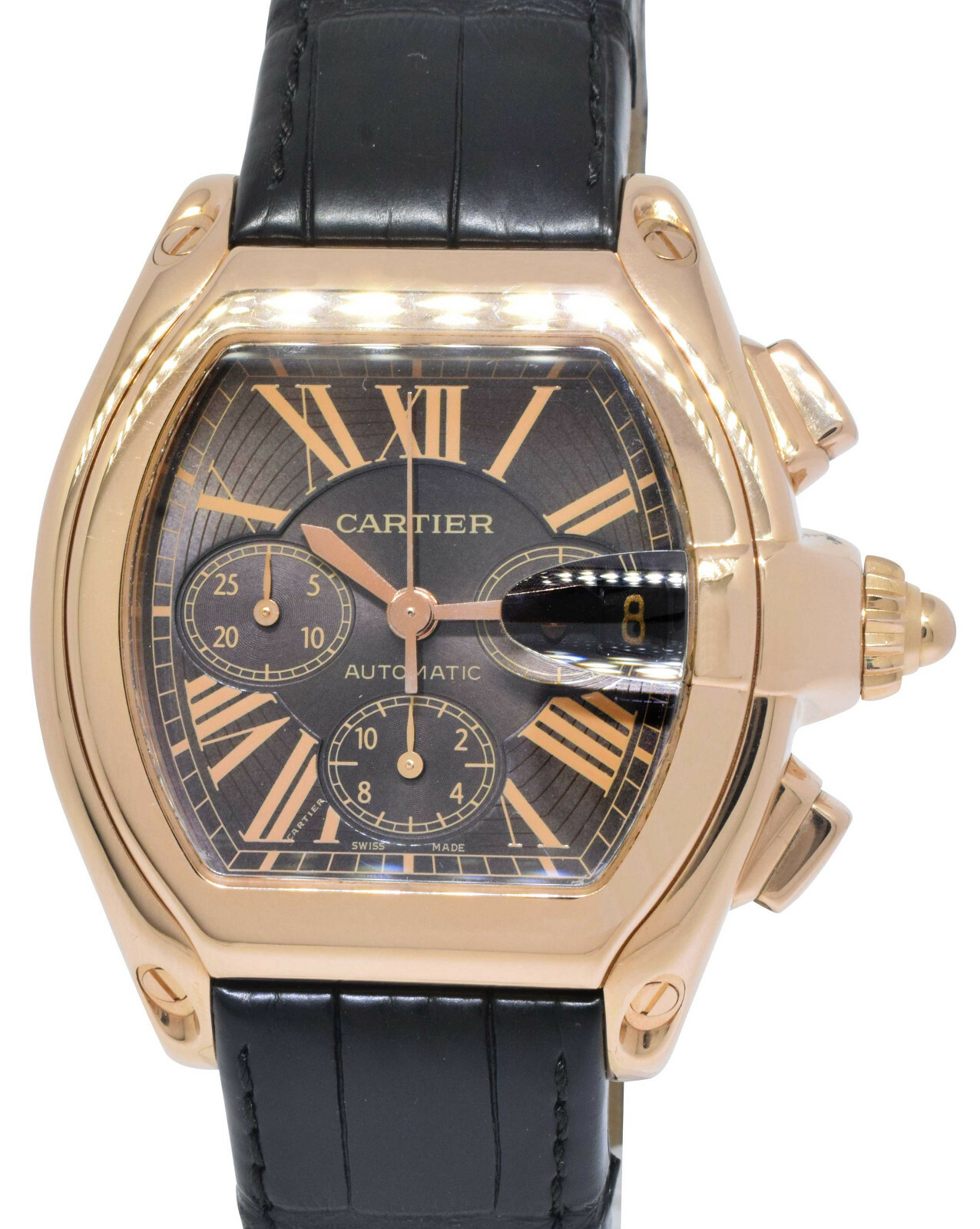 Cartier Roadster XL Chronograph 18k Rose Gold Brown Dial Men Watch W62042Y5 2848 Cartier Roadster XL Chronograph 18k Rose Gold Brown Dial Men Watch W62042Y5 2848