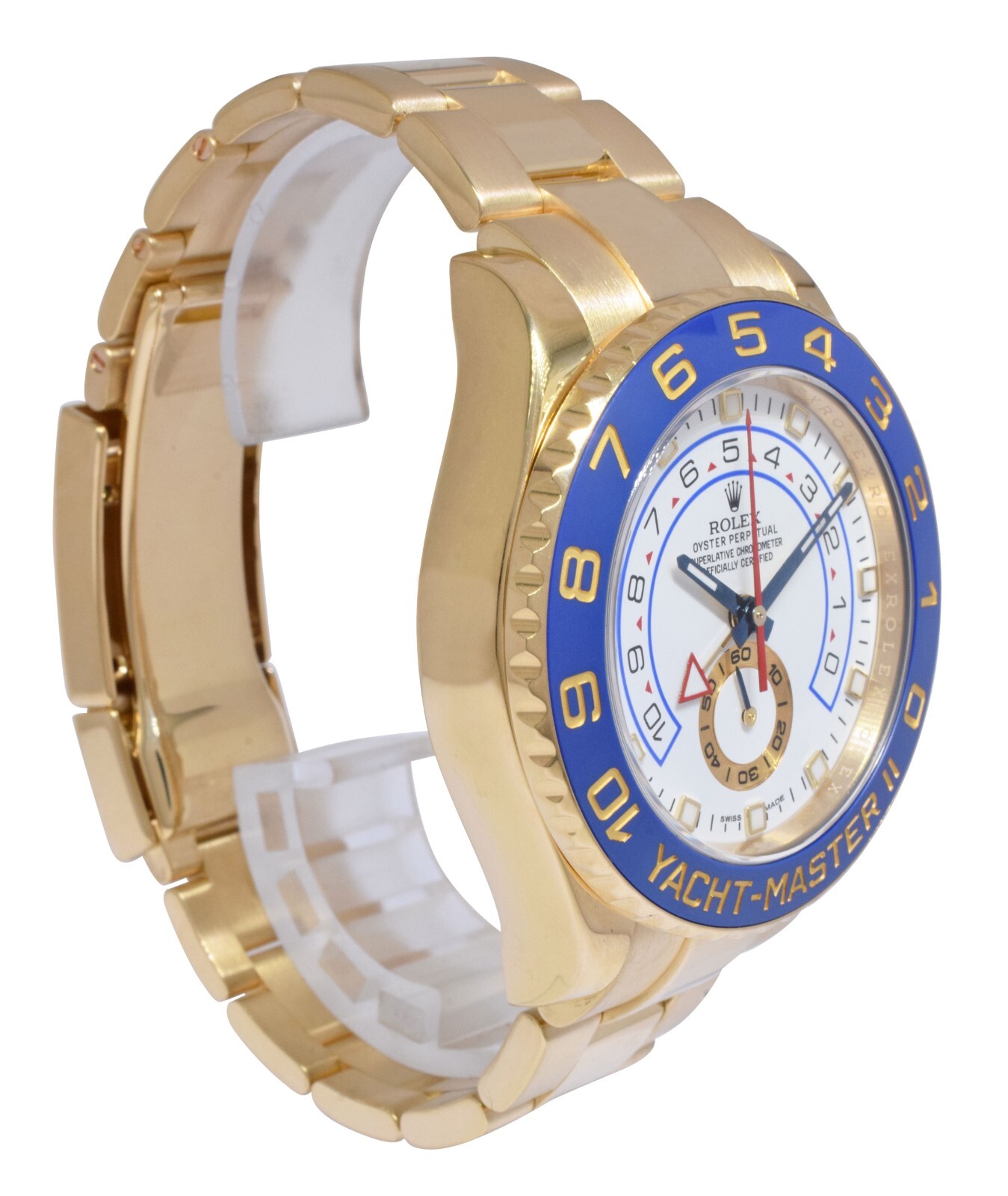 Rolex Yacht-Master II Yellow Gold & Blue Ceramic 44mm Watch +Papers '14 116688