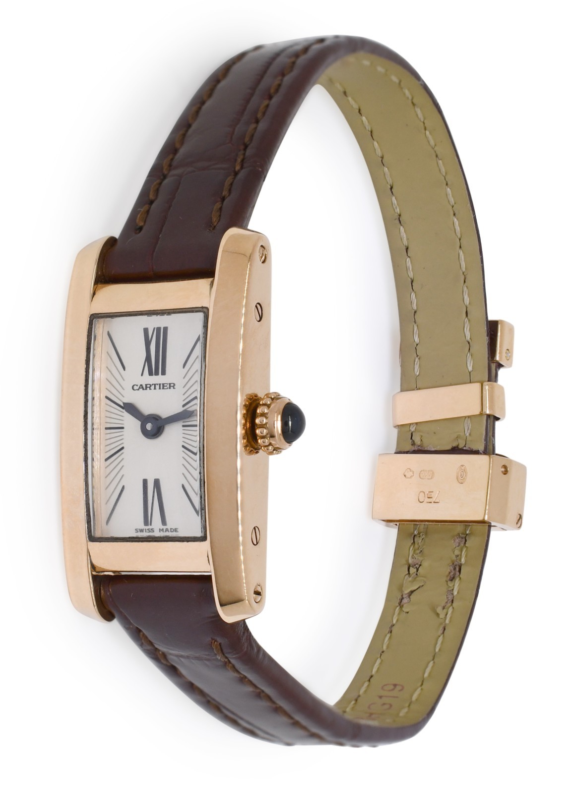 Cartier Tank Allongee Lanieres 18k Rose Gold Ladies Quartz Watch W1537338 2593