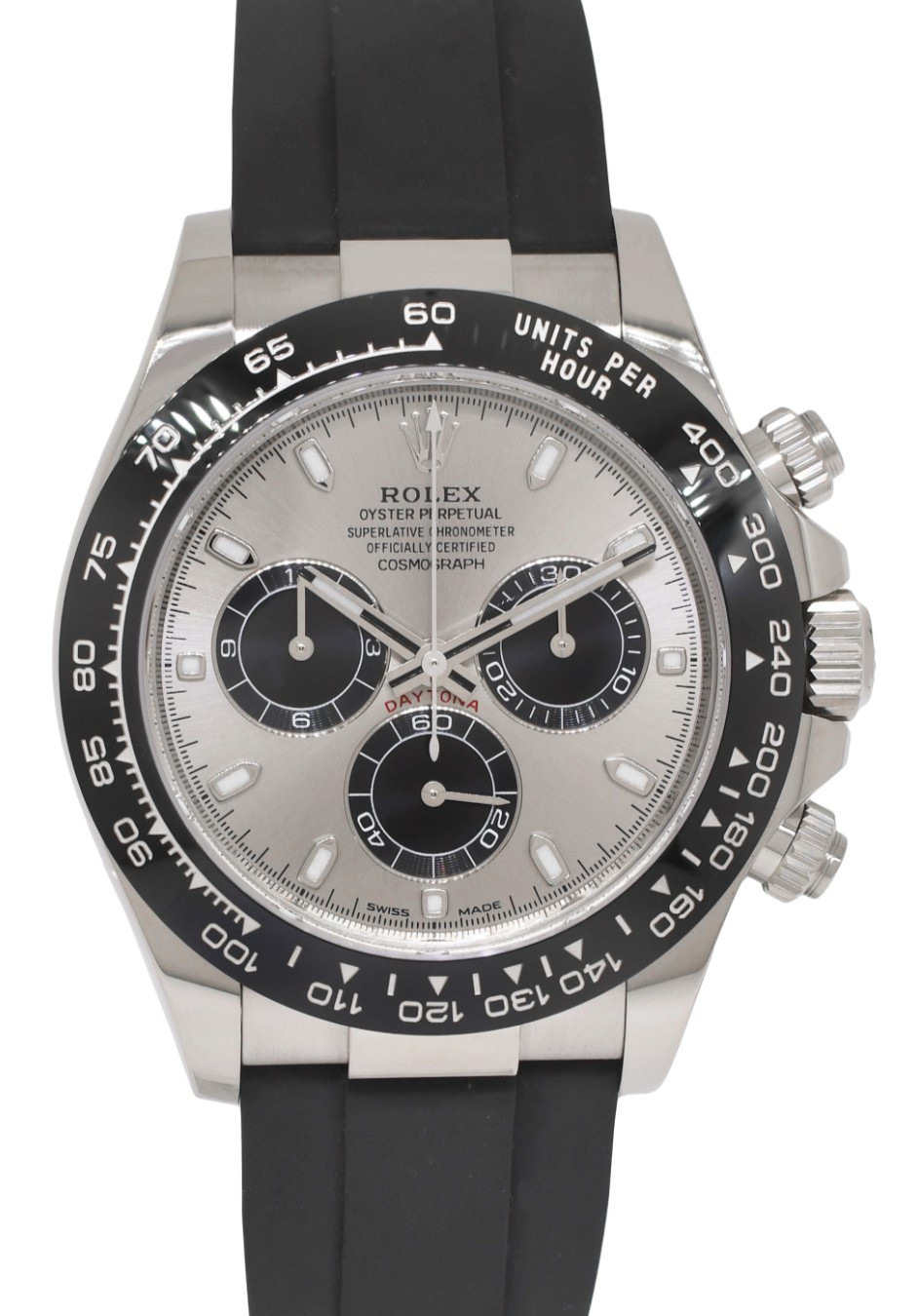 Rolex Daytona Chronograph 18k WG Grey Dial Oysterflex Watch '23 B/P 116519