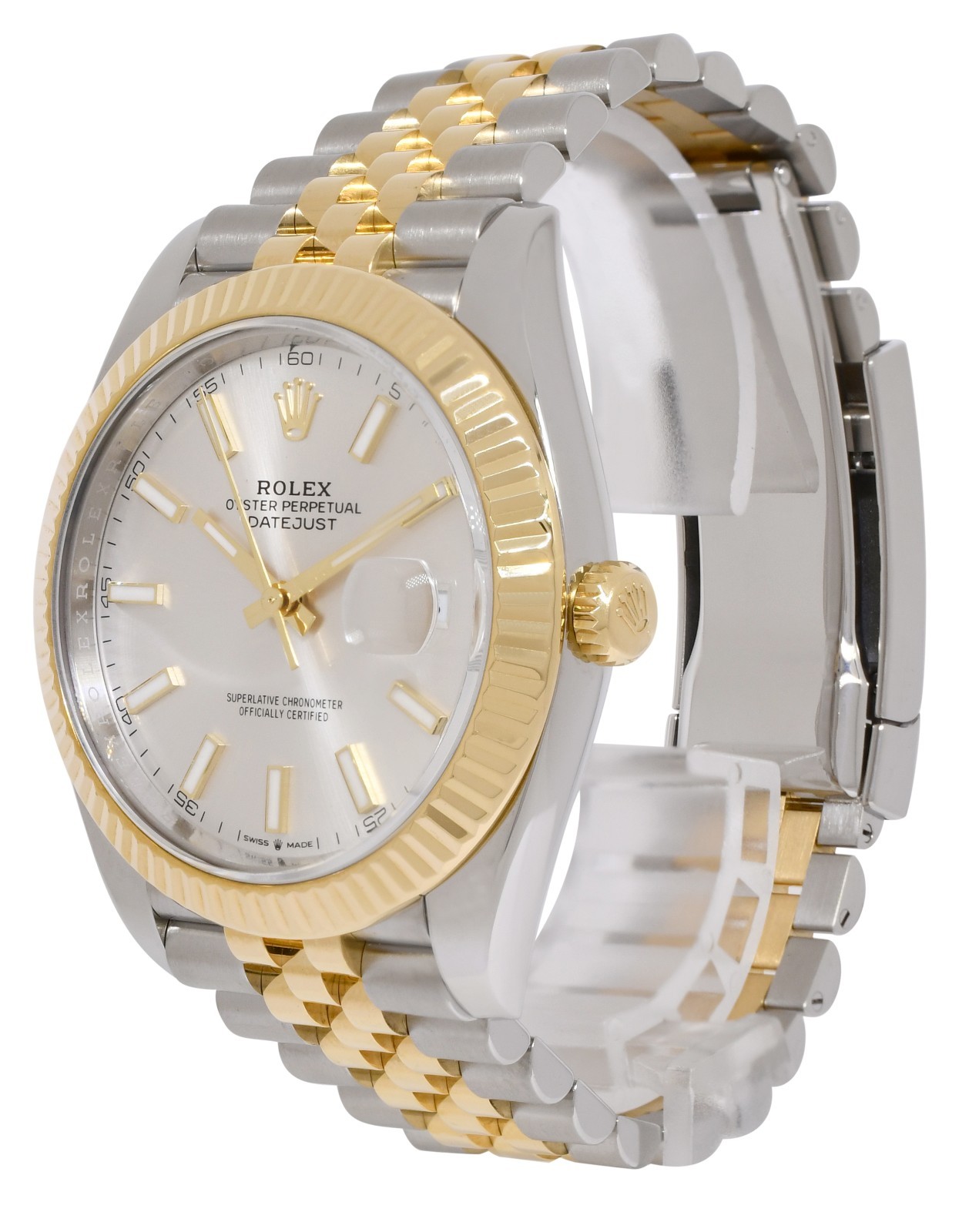 Rolex Datejust 41 18k Yellow Gold/Steel Silver Dial Jubilee Watch 126333