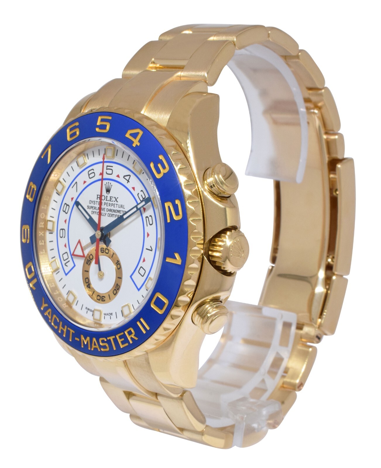 Rolex Yacht-Master II Yellow Gold & Blue Ceramic 44mm Watch +Papers '14 116688