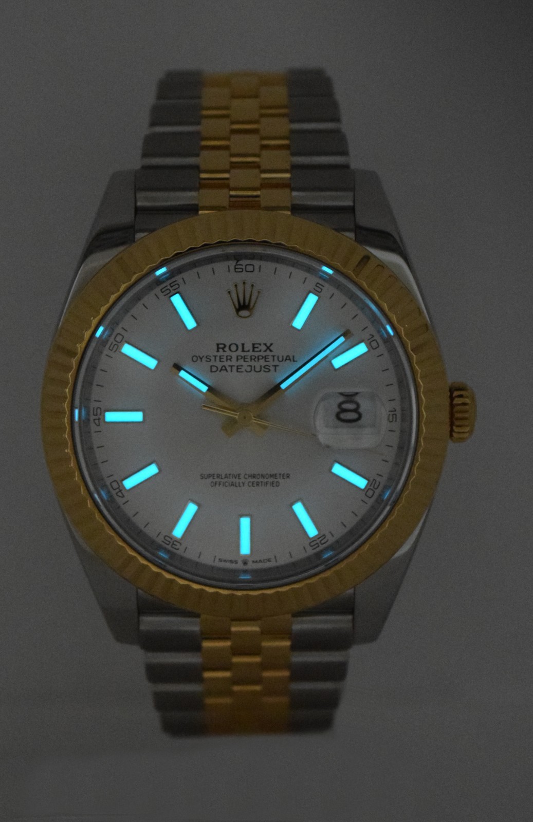 Rolex Datejust 41 18k Yellow Gold/Steel Silver Dial Jubilee Watch 126333