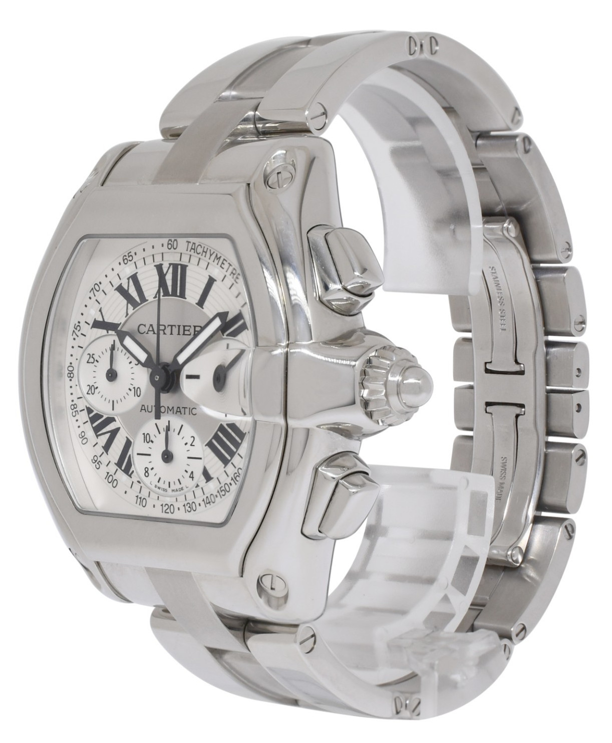 Cartier Roadster XL Chronograph Steel Silver Dial Automatic Watch W62006X6 2618