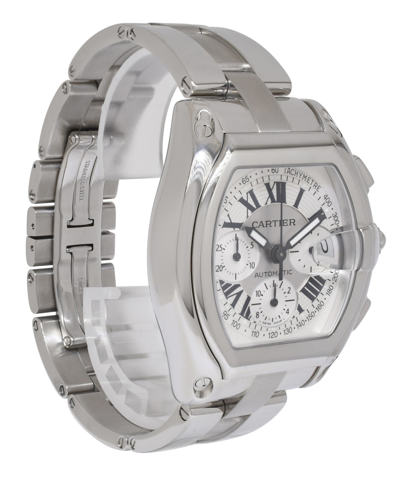 Cartier Roadster XL Chronograph Steel Silver Dial Automatic Watch W62006X6 2618