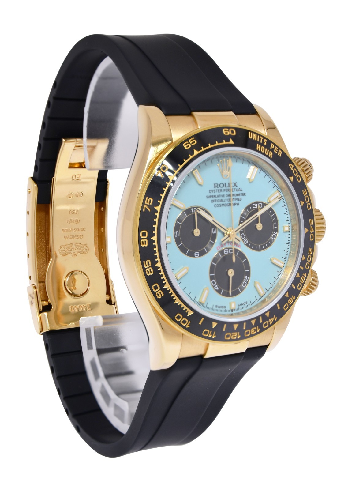 Rolex Daytona Chronograph 18k YG CUSTOM Turquoise Dial 40mm Watch D 116518