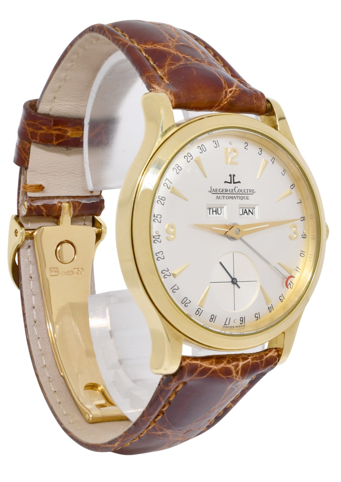 Jaeger LeCoultre Master Control Triple Calendar 18k Yellow Gold Watch 140.1.87