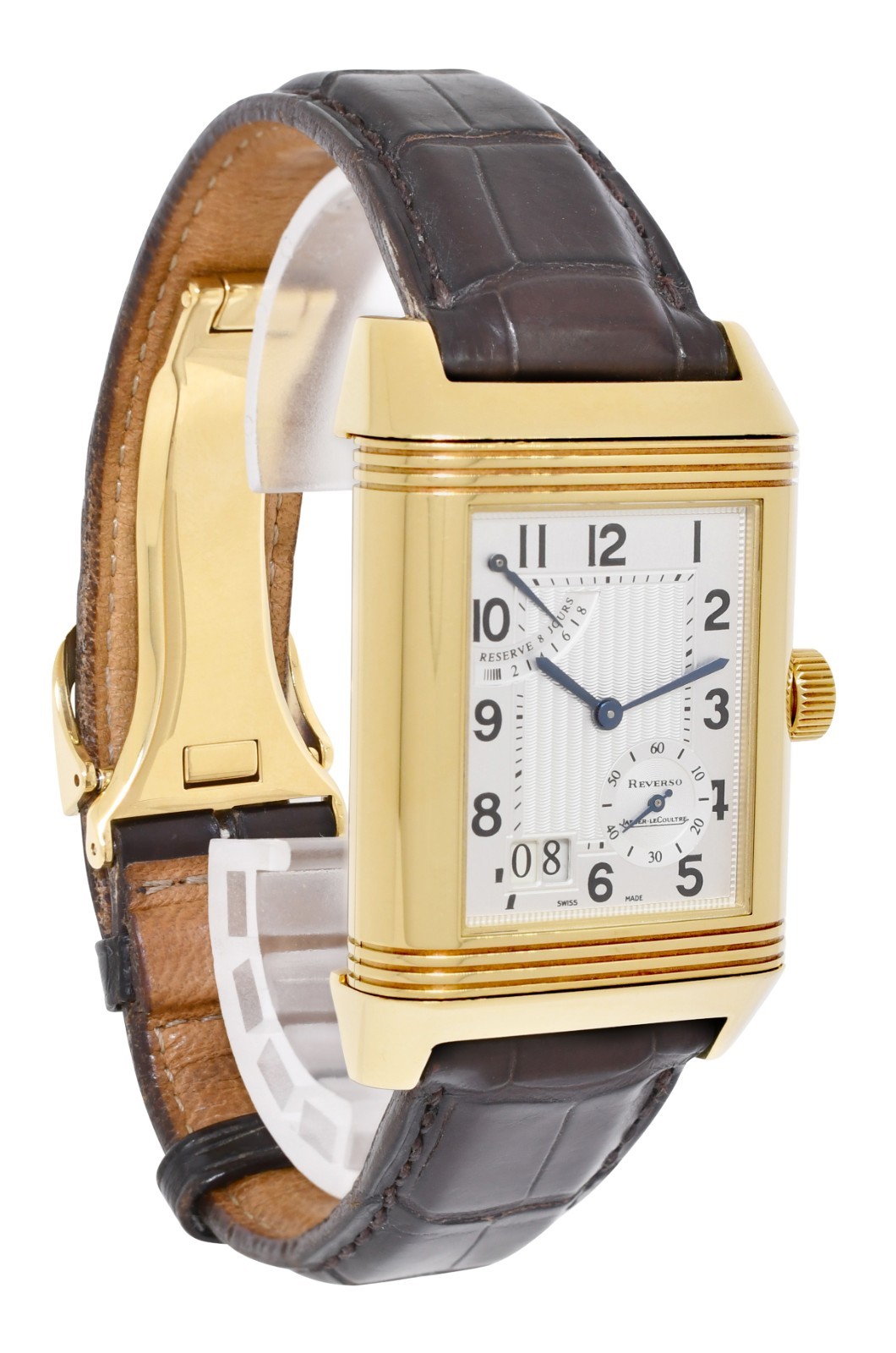 Jaeger LeCoultre Reverso Grande Date 8 Day Yellow Gold Watch Q3001420 240.1.15