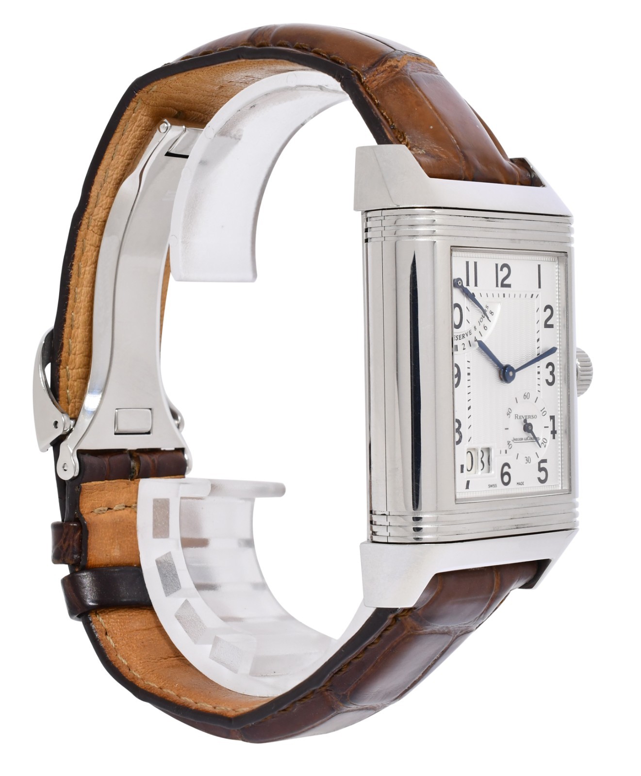 Jaeger LeCoultre Reverso Grande Date 8 Day Steel Watch Q3008420 240.8.15